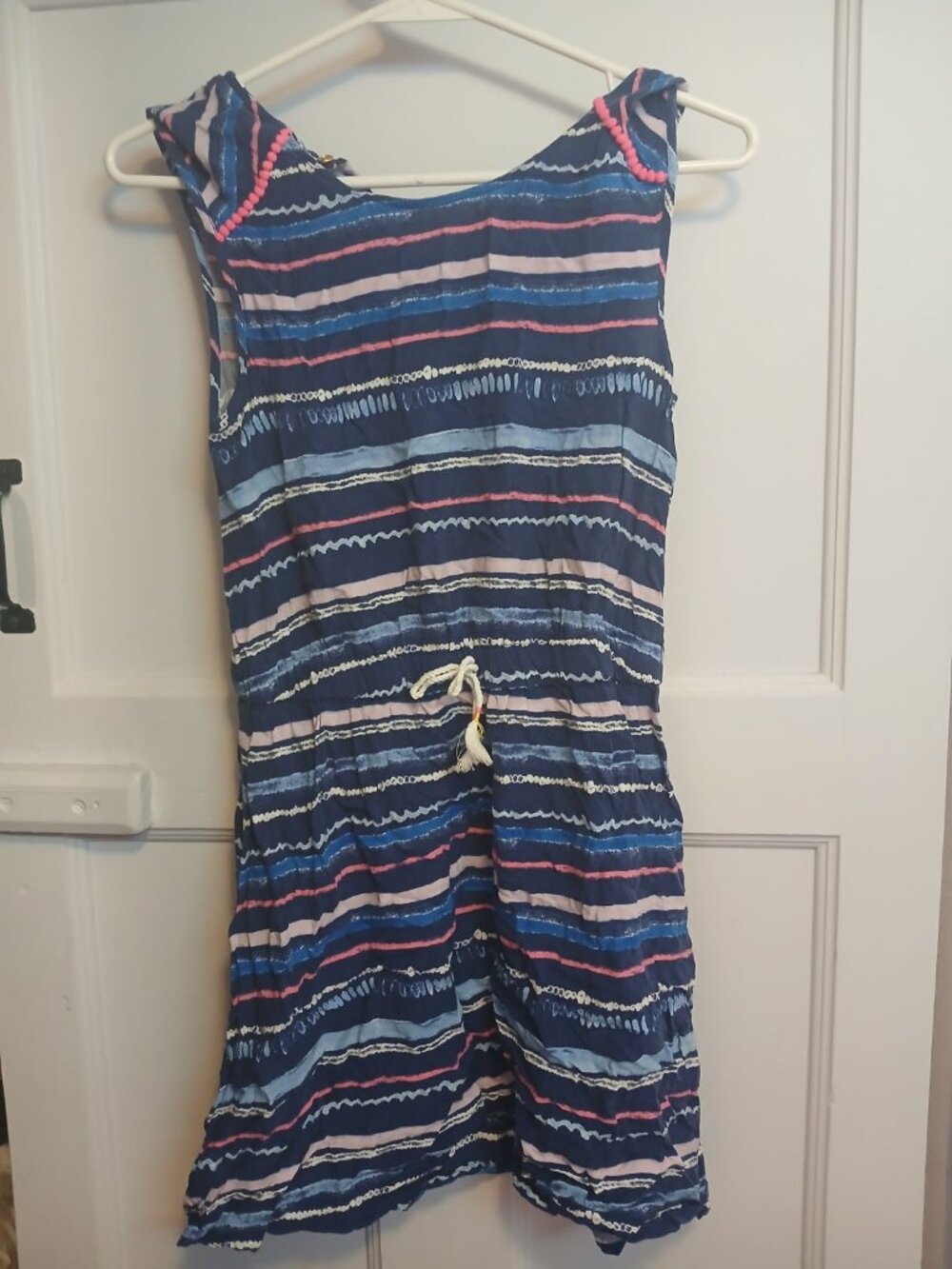 Cherokee Girls L Blue and Pink Striped Dress